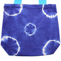Natural Tye-Dye Cotton Bag (8oz) - 38x42x12cm - Blue Rings - Blue Handle Dress Loud