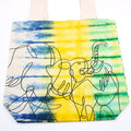 Tye-Dye Cotton Bag (6oz) - 38x42x12cm - Elephants - Multi - Natural Handle Dress Loud