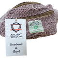 Cotton Hemp Style Belt (or Fanny) Bag - Wine Dress Loud