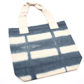 Natural Tye-Dye Cotton Bag (8oz) - 38x42x12cm - Grey Blocks - Natural Handle Dress Loud