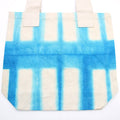 Natural Tye-Dye Cotton Bag (8oz) - 38x42x12cm - Sky Blue Blocks - Natural Handle Dress Loud