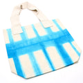 Natural Tye-Dye Cotton Bag (8oz) - 38x42x12cm - Sky Blue Blocks - Natural Handle Dress Loud