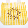 Tye-Dye Cotton Bag (6oz) - 38x42x12cm -  Namaste Hands - Yellow - Natural Handle Dress Loud