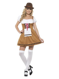 Bavarian Beer Maid Costume, Brown Dress Loud