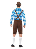 Bavarian Beer Man Costume, Blue & Brown Dress Loud