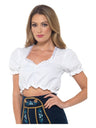 Bavarian Maid Crop Top, White