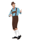 Beer Fest Costume, Blue & Brown Dress Loud