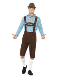Beer Fest Costume, Blue & Brown Dress Loud