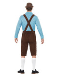 Beer Fest Costume, Blue & Brown Dress Loud