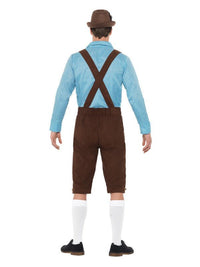 Beer Fest Costume, Blue & Brown Dress Loud
