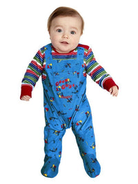 Chucky Baby Costume, Blue & Red Dress Loud