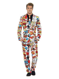 Comic Strip Suit, Red & White Dress Loud