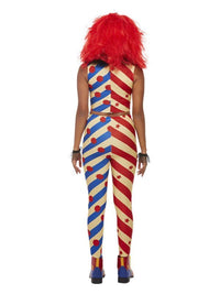 Creepy Clown Costume, Red & Blue Dress Loud