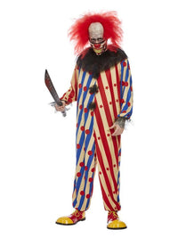 Creepy Clown Costume, Red & Blue Dress Loud