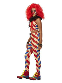 Creepy Clown Costume, Red & Blue Dress Loud