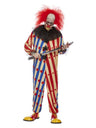 Creepy Clown Costume, Red & Blue