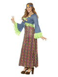 Curves Hippie Lady Costume, Multi-Coloured Dress Loud