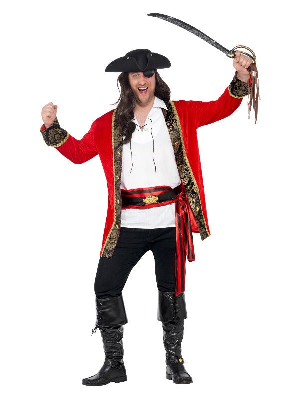 Curves Pirate Captain Costume, Red Dress Loud