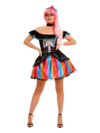 Day of the Dead Senorita Ombre Costume, Black Dress Loud