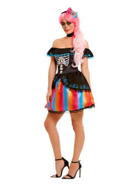 Day of the Dead Senorita Ombre Costume, Black Dress Loud
