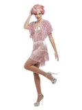 Deluxe 20s Vintage Pink Flapper Costume Dress Loud