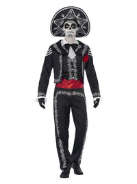 Deluxe Day of the Dead Señor Bones Costume, Black Dress Loud