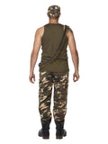 Deluxe Khaki Camo Costume, Male, Khaki Green Dress Loud
