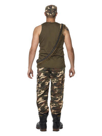 Deluxe Khaki Camo Costume, Male, Khaki Green Dress Loud