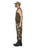 Deluxe Khaki Camo Costume, Male, Khaki Green Dress Loud