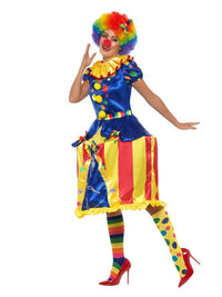 Deluxe Light Up Carousel Clown Costume, Multi-Colo Dress Loud