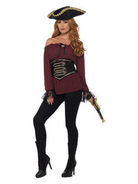 Deluxe Pirate Shirt, Ladies, Red Dress Loud