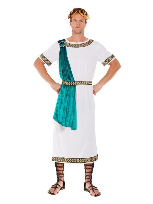 Deluxe Roman Empire Emperor Toga Costume, White Dress Loud
