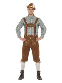 Deluxe Traditional Hans Bavarian Costume, Green Dress Loud