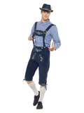 Deluxe Traditional Rutger Bavarian Costume, Blue Dress Loud