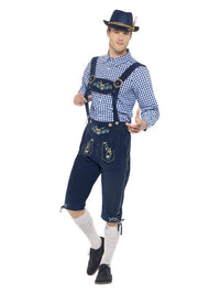 Deluxe Traditional Rutger Bavarian Costume, Blue Dress Loud