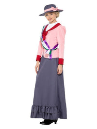 Deluxe Victorian Suffragette Costume, Grey & Pink Dress Loud
