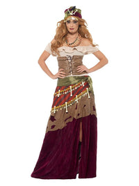 Deluxe Voodoo Priestess Costume, Multi-Coloured Dress Loud