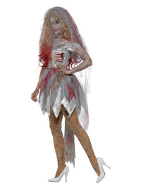 Deluxe Zombie Bride Costume, Grey Dress Loud