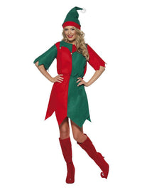 Elf Costume, Red & Green Dress Loud