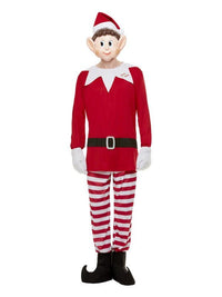 Elves Behavin' Badly Mens Elf Costume, Red & White Dress Loud