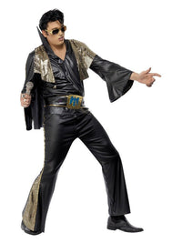 Elvis Costume, Black & Gold Dress Loud
