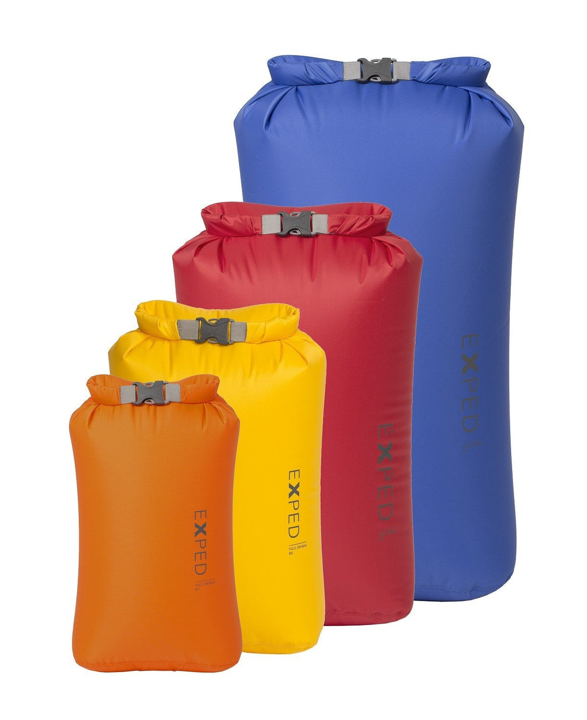 Exped Fold Dry Bag Bright 4pk Bright colours Dress Loud
