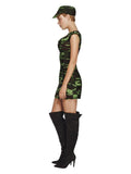 Fever Combat Girl Costume, Camouflage Green Dress Loud