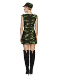 Fever Combat Girl Costume, Camouflage Green Dress Loud