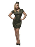 Fever Curves Army Costume, Khaki Dress Loud