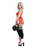 Fever Devil Cheerleader Costume, Red & White Dress Loud