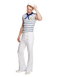 Fever Male French Sailor Costume, White Dress Loud