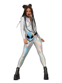 Fever Miss Whiplash Mirror Holographic Costume Dress Loud