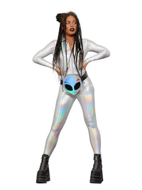 Fever Miss Whiplash Mirror Holographic Costume Dress Loud
