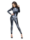 Fever Miss Whiplash Skeleton Costume, Black Dress Loud